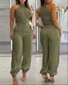 Women's Clothing Summer Sexy Halter Neck Tops Casual Overalls Two Piece Suits_ecoleips.com