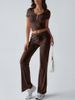 Audday 2025 Spring Summer Elegant Solid Color Round Neck Urban Casual Women's Pants Fashion Set_ecoleips.com