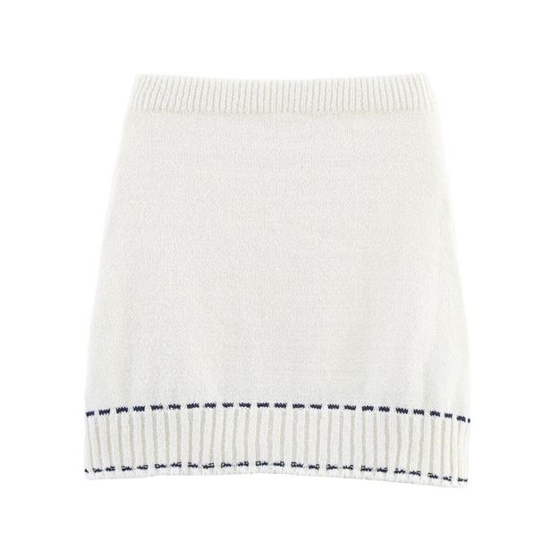 PB&ZA Custom Style New Women's Fashion Elegant Knitted Short Sleeve Top And Skirt Set3920148_ecoleips.com