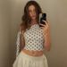 European And American Hot-Selling Women's 2025 Summer New Fashion Hot Girl Polka Dot Asymmetrical Neck Tie T-Shirt Top_ecoleips.com