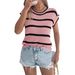 Real Shot Of 2026 Spring-summer Color-blocked Striped Casual Loose Knit Top. Independent Website Xun Cross-border_ecoleips.com