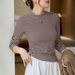 2025 #Selection Of Good Products # Pure Cotton T-Shirt Women's Long Sleeved Western-Style Striped Base Shirt 2025 Autumn And_ecoleips.com