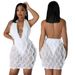 Women's Clothing Wavy sexy deep V halter short hip wrap dress_ecoleips.com
