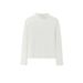White Minimalist Stylish Mid-High Neck Double-Sided Velvet Comfortable Long-Sleeve Base Shirt For Autumn And Winter Wome_ecoleips.com