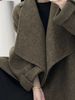 Large Lapel Collar Double-sided Wool Coat, Extended And Enlarged Belt Bathrobe Lace-up Woolen Thickened Long-haired Coat For Women_ecoleips.com