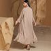 Ba5031 Khaki Two-Piece Set: A Flowing Long-Sleeved Cardigan Paired With A Dress, Designed For Women._ecoleips.com