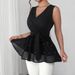 Women's Clothing Women's New Lace Up Beaded V Neck Sleeveless Vest Top_ecoleips.com
