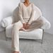 Spring/Summer V-Neck Long Sleeve Pants With Long Pants-Women's Sporty Casual Home Wear Set In Japanese Style_ecoleips.com