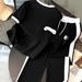 Women's Personalized Printed Clothing Set Short Sleeved Crew Neck Top And Loose Sweatpants 8002_ecoleips.com
