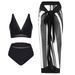 Women's Clothing Sexy Split Bikini Swimsuit Blouse Beach Skirt_ecoleips.com