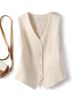 Women's Slim Fit Short Vest 2025 Spring Autumn New Outer Wear Layered Waistcoat Black Small Suit Vest for Women_ecoleips.com