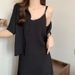 plus Size Summer Long Sleeve Shirt Early Spring New Style Slimming Meat Covering Elegant Strap Dress Two Piece Set Women's Cl..._ecoleips.com