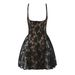 Women's Clothing Patchwork Lace Mesh Slim Fit Suspender Dress Women's Lace & Mesh Sleeveless Bodycon Dress – Beige/Black (Sizes S, M, L)_ecoleips.com
