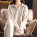 Korean Style Loose Collar Knit Set for Women Casual Simple Sweater And Wide Leg Pants Two Piece Outfit_ecoleips.com