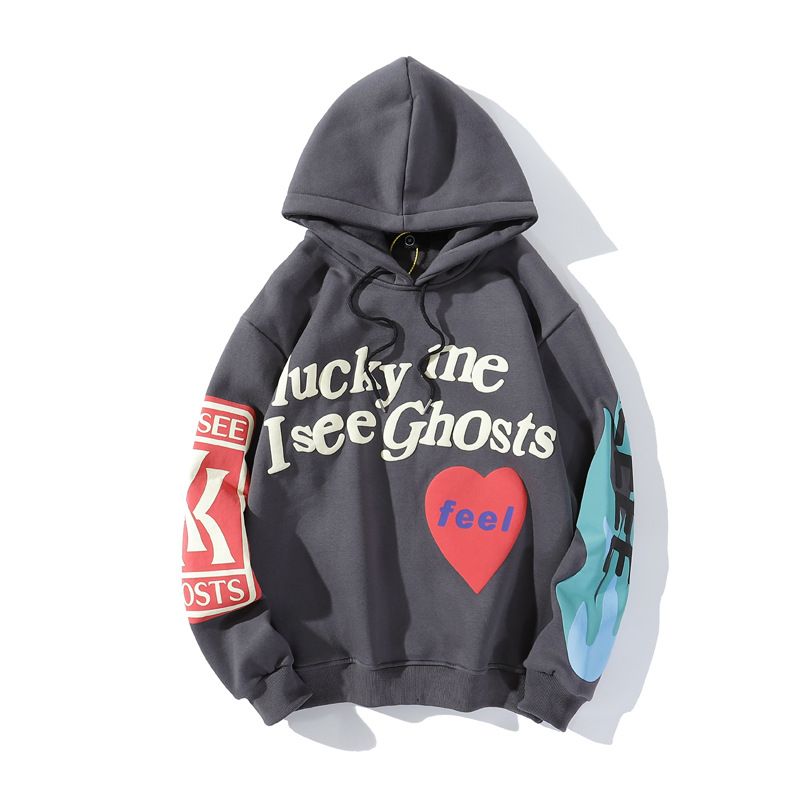 Kanye Graffiti Letter Print Thickened Fleece Lined Hoodie European American Style Sweatshirt For Men And Women 2026 Hot Selling_ecoleips.com