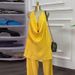 Summer Collection 2 Piece Set Turtleneck Backless Halter Neck Top Pleated Wide Leg Pants Women's Clothing European American Style_ecoleips.com