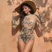 Women's Two Piece Swimwear Long Sleeve Mesh Swimsuit UPF 50+ 2026 New Smart Swimsuit SPF High Elasticity Padded Beachwear_ecoleips.com
