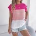 2026 Spring Summer Color Block Cable Knit Casual Loose Batwing Sleeve Sweater Vacation Top Cross-Border Women's_ecoleips.com