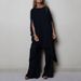 Women's Clothing Autumn Solid Color Round Neck Top Loose Pants Two Piece Suit_ecoleips.com