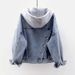 Casual Women's Denim Jacket With Hood, Loose Fit Short Coat, Spring Autumn Fashion Outerwear With Large Pockets, Versatile Top_ecoleips.com