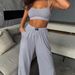 Foreign Trade Summer New Women's Fashion Suspender Vest Two-piece Set Sports Knitted Wide-leg Trousers Set_ecoleips.com