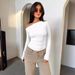 Y2K Women's Slim-fit T-shirt 2025 New Style, Asymmetrical Neck, Off-shoulder, Long-sleeve Knit Top, High-end Sexy Inner_ecoleips.com