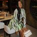 Sexy Style Slightly Transparent Fashion Printed High Neck Short Skirt Trendy Two-Piece Set Casual Comfortable Women's_ecoleips.com