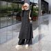 Verve Muslim Fashion Women's Arab Two-Piece Set 2025 Spring Autumn New Sleeve Shirt And Long Pants_ecoleips.com