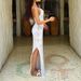 Women's Clothing Spring And Summer New Women's Casual Halter Neck Sexy Backless Knitted Side Slit Design Dress_ecoleips.com