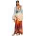 Women's Clothing Beach Cover-Up Kimono – UV Protection Long Sleeve Overshirt With Belt & Bohemian Print (One Size, Euro-US Resort Wear)_ecoleips.com