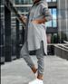 Women's Clothing new fashion casual hooded fleece sweatshirt jacket two piece set for women_ecoleips.com