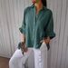 Women's Clothing Cotton And Linen Back Tie Design Shirt_ecoleips.com