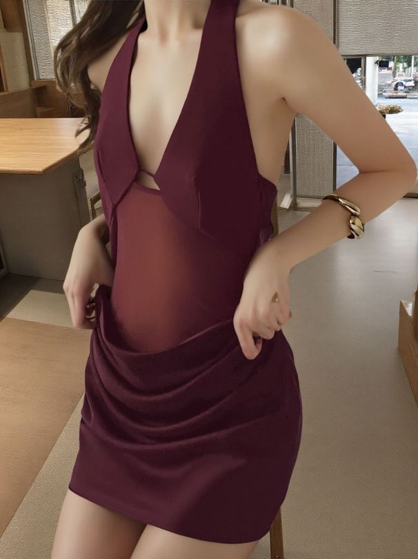 Women's Sexy Halter Backless Stretchy Bodycon Mini Dress – Summer Club Gown_ecoleips.com