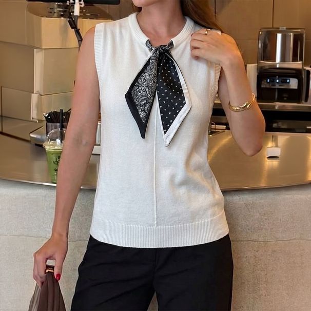 Women's Color Block Knit Top Collared Style Spring Summer Fashion Relaxed Everyday Wear Comfortable Feshion_ecoleips.com