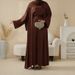 2025 Women's Fashion New Satin Elegant Abaya Set 4-Piece (MOA034)_ecoleips.com