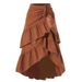 Women's High-Waisted Flounce Hem Skirt – Sweet & Elegant A-Line Midi Skirt For Summer (S-Xxl, Wine Red/Black/Pink/Mixed)_ecoleips.com