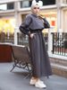 Turkish Solid Color Long-sleeve Dress With A Large Hem, Elegant Autumn And Winter Style_ecoleips.com