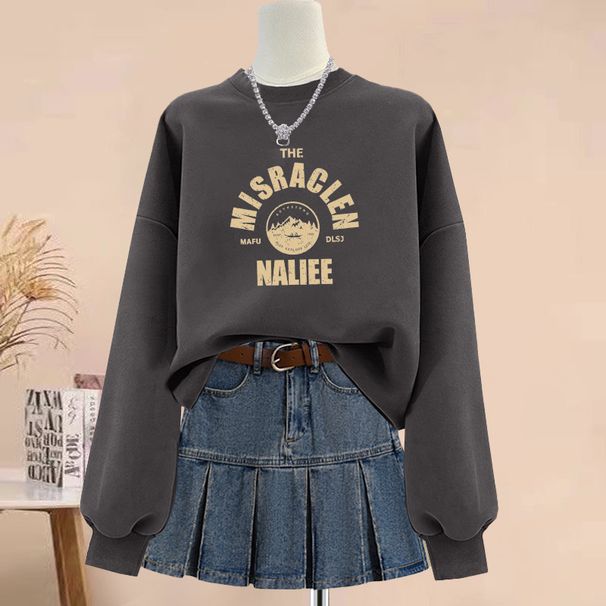2023 Spring Autumn Women's Pure Cotton Hoodie T-Shirt Thickened Fleece Lined Winter Top Trendy Student Clothing_ecoleips.com