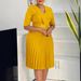 Women's Clothing Elegant V-Neck Pleated Dress Casual And Comfortable – Slim Fit Summer Dress With Adjustable Belt_ecoleips.com