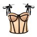 Women's Clothing Fishbone Bra Sexy Perspective Slim Line Bow Tie Belt Chest Pad Outer Wear Bra_ecoleips.com