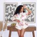 Women's Casual Fashion Jumpsuit Shorts Printed Bouquet Waist Design Polyester Regular Thickness_ecoleips.com
