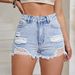 Women's Clothing Fashion Ripped Short Raw Edge Denim Shorts_ecoleips.com