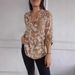 Women's Clothing spring new loose casual long sleeved printed sequin pocket shirt_ecoleips.com