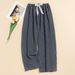 2025 Simple Cotton Viscose Pajamas Pants For Women's Roomwear Plaid Printed Household Pants Spring And Summer Womans Pj Pants_ecoleips.com