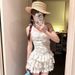 Women's Floral Halterneck One-Piece Swimsuit with Skirt Tummy Control Modest Swimwear_ecoleips.com
