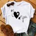 Wholesale Cross-border Clothing, Loose Plus-size Women's Floral Heart-patterned Short-sleeve T-shirts_ecoleips.com