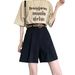 Women's High Waist Loose Fitting Cargo Shorts Style Solid Color Slimming Wide Leg Pants Versatile Summer_ecoleips.com