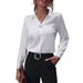 Commuter Women's Shirt-Versatile, Simple Solid-Color Long-Sleeved Shirt, Medium-Length, Large Size_ecoleips.com