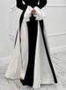 K New Style Of Women's Clothing With Flared Sleeves And Color-blocking Design, Elegant Waist-cinching Dress._ecoleips.com