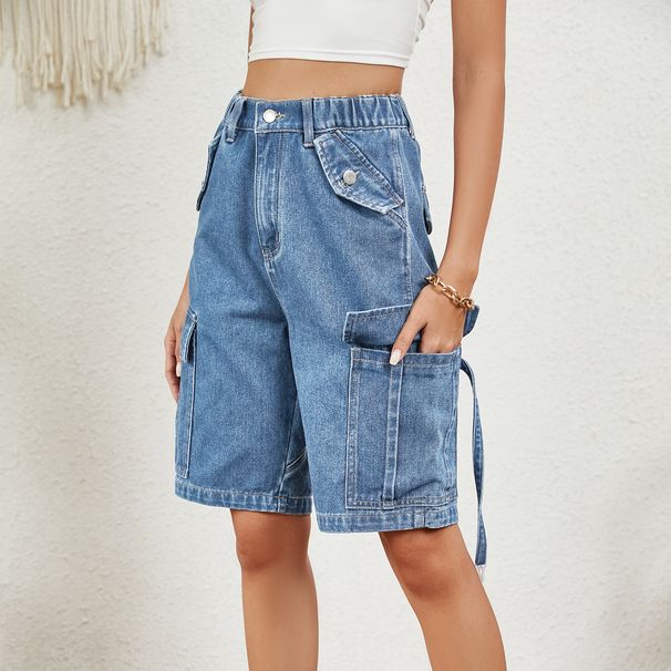 Women's Clothing Washed Personalized Denim Workwear Shorts_ecoleips.com
